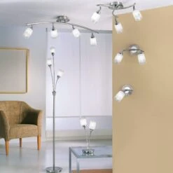 Campani Satin Nickel Floor Lamp