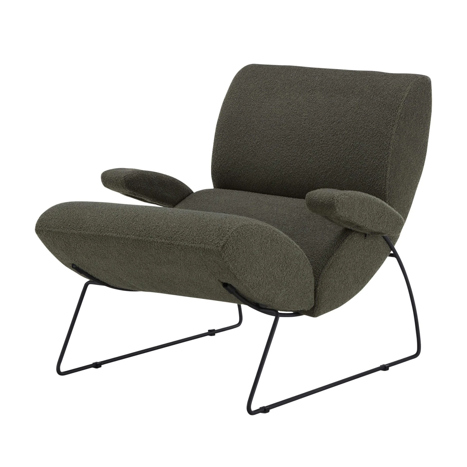 Fama Neox Charcoal Fabric Armchair & Footstool 3 Fama Neox Charcoal Fabric Armchair & Footstool - Image 3