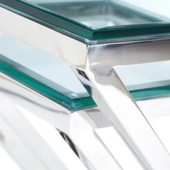 Storm Glass Nest Of Tables With 'Z' Shaped Chrome Legs -Housing Units Furniture Store 31ae60a5e484af05a36a370979f2b67c