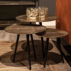 Venetian Metal Nest Of 3 Tables