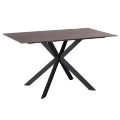 Deco 135cm Dark Grey Ceramic-Effect Glass Dining Table