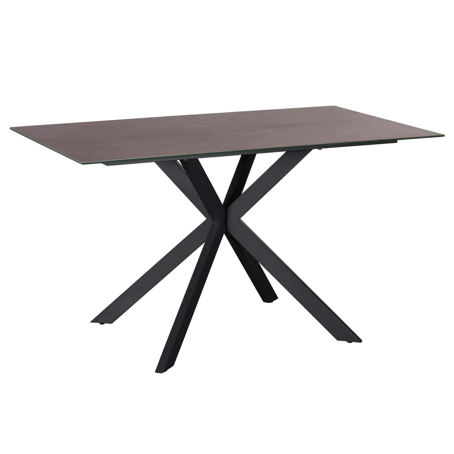 Deco 135cm Dark Grey Ceramic-Effect Glass Dining Table 1 Deco 135cm Dark Grey Ceramic-Effect Glass Dining Table