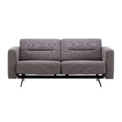 Stressless Stella 2 Seater Sofa In Holly Greige Fabric & Matt Black