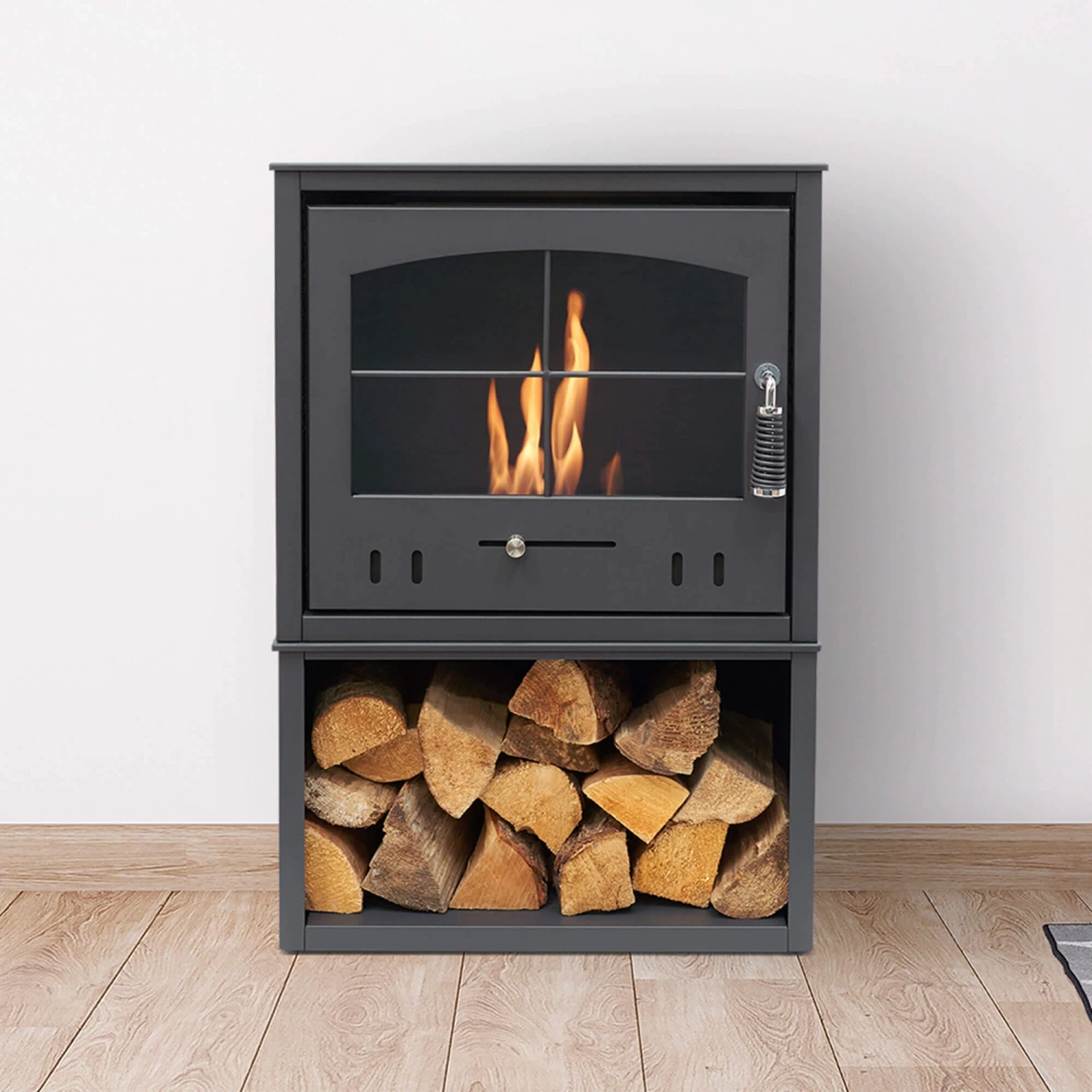 OKO S4 Bioethanol Stove With Log Store 1 OKO S4 Bioethanol Stove With Log Store