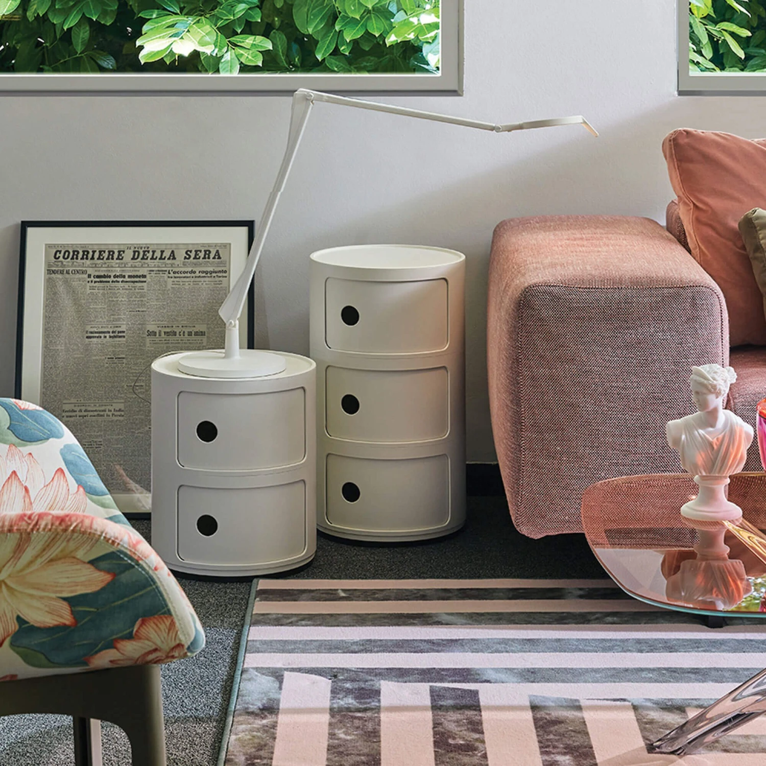 Kartell Componibili White Recycled 2 Drawer Unit 2 Kartell Componibili White Recycled 2 Drawer Unit - Image 2