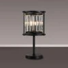 Samraat Satin Black & Crystal Table Lamp