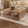 Linea Square Elm Wood Coffee Table