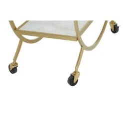 Allora 2 White Marble Tier Gold Drinks Trolley -Housing Units Furniture Store 345d9f48f61fad650727d40b5971cd3a