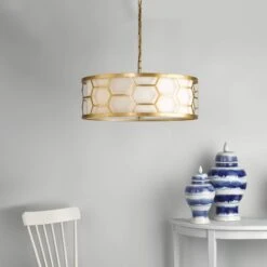 Epstein Gold & Ivory 4 Light Pendant
