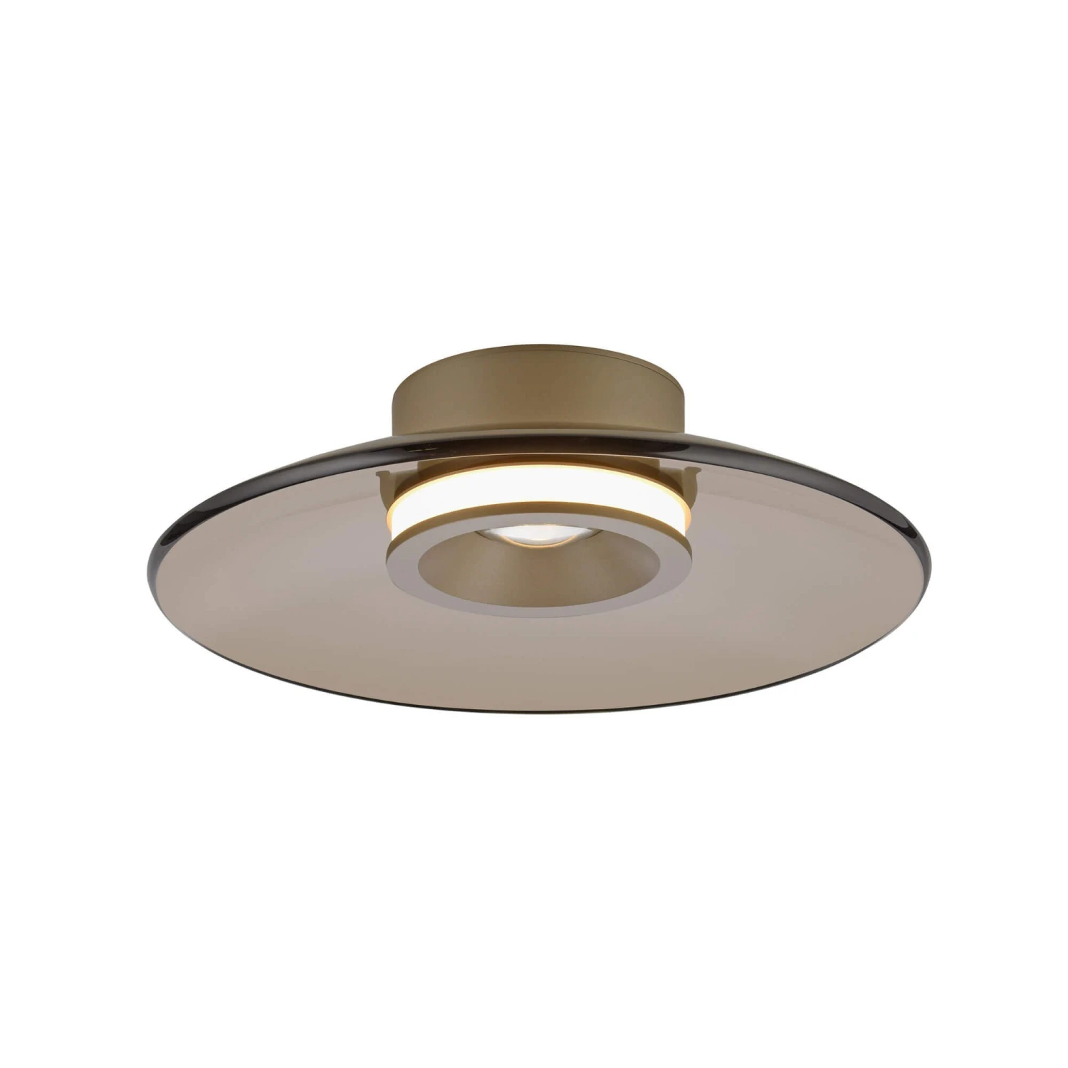 Luna Bronze & Dark Amber Glass 32cm Flush Ceiling And Wall Light 2 Luna Bronze & Dark Amber Glass 32cm Flush Ceiling And Wall Light - Image 2