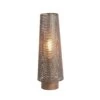 Howie Tall Conical Shear Brown & Dark Wood 42cm Table Lamp