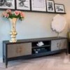 Stellar 4 Door Grey Shagreen TV Unit