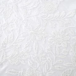 Embroidery Floral White Single Duvet Set -Housing Units Furniture Store 357bcb97be29d607deb8df43034809e8