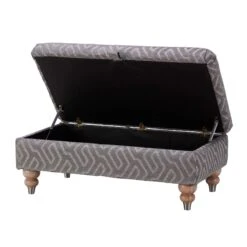 Carolina Grey Geometric Patterned Fabric Legged Ottoman -Housing Units Furniture Store 35af0f521a6491f38b1c63d8b44441f6