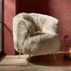 Cream Sheepskin Fur Accent Chair -Housing Units Furniture Store 361b1874181af6efa61570f2f4401dae 1