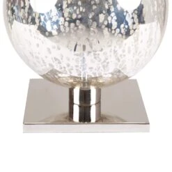 Silver Mercury Round Glass Table Lamp With Grey Shade -Housing Units Furniture Store 36269489b03273d00d68789358518a42
