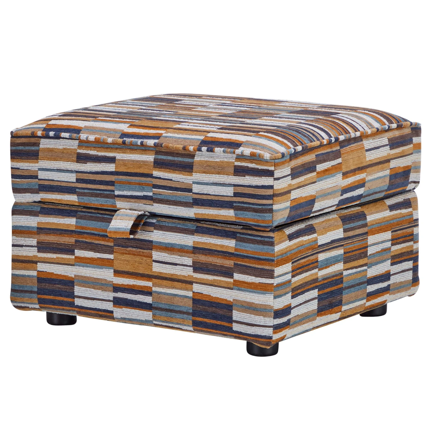 Penny Navy & Gold Storage Footstool 1 Penny Navy & Gold Storage Footstool