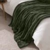 Riva Paoletti Empress Pine Green Faux Fur Throw