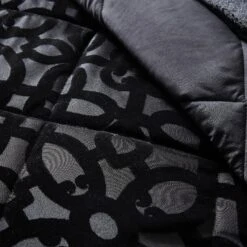Catherine Lansfield Lattice Velvet Black Bedspread -Housing Units Furniture Store 371ce6b044690d4829d615292a6bc432