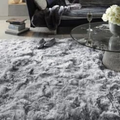 Plush Shaggy Silver 160cm X 230cm Rug