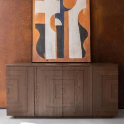 Hogarth Brown Ash Wood 4 Door Sideboard