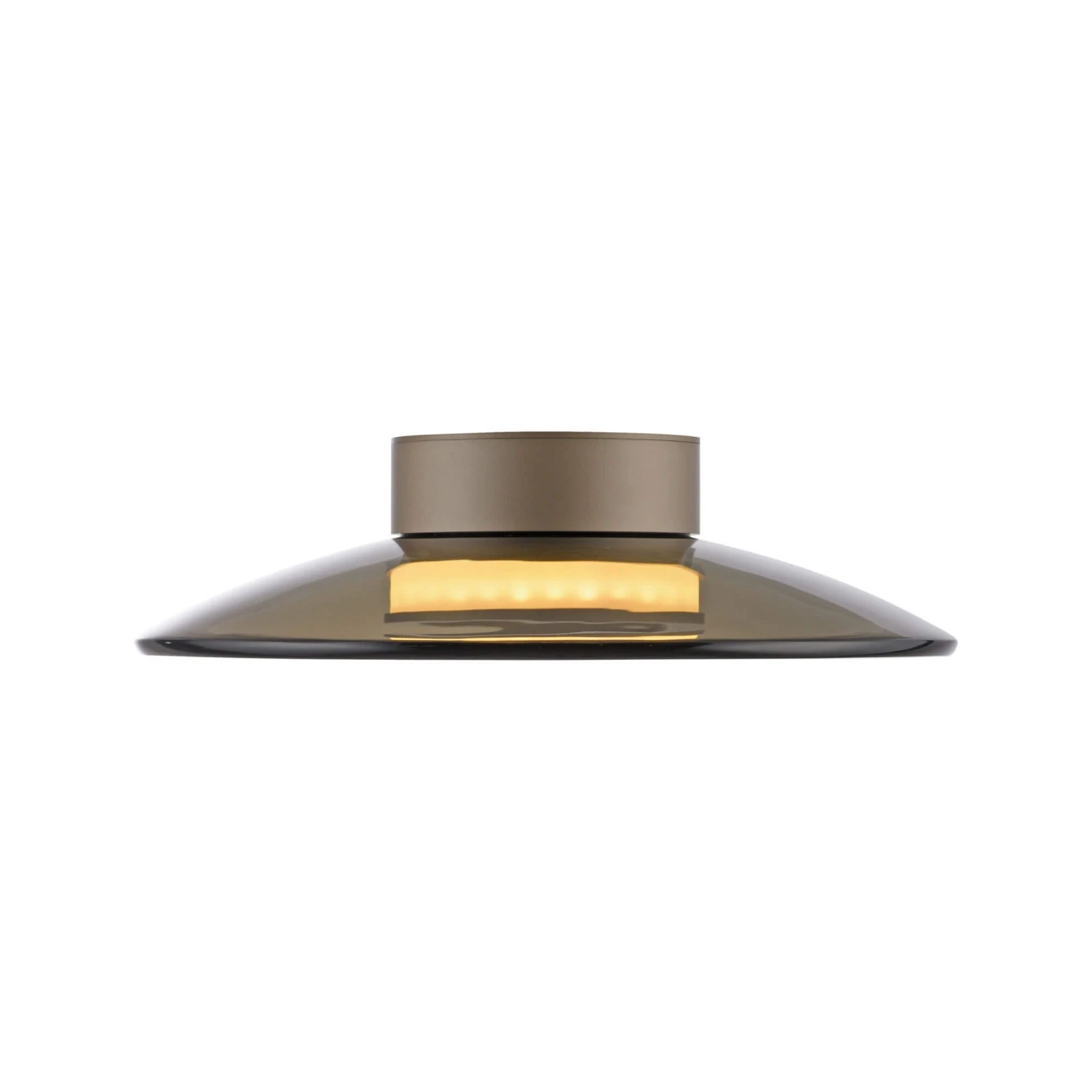Luna Bronze & Dark Amber Glass 32cm Flush Ceiling And Wall Light 3 Luna Bronze & Dark Amber Glass 32cm Flush Ceiling And Wall Light - Image 3