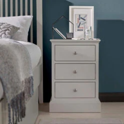 Ascot Soft Grey 3 Drawer Night Stand