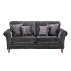 Carolina Grey Chenille Fabric 3 Seater Sofa