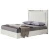 Rosso High Gloss White Kingsize Bed Frame With Storage & Lights