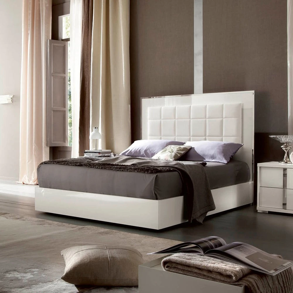 Rosso High Gloss White Superking Bed Frame Without Storage Or Lights 2 Rosso High Gloss White Superking Bed Frame Without Storage Or Lights - Image 2