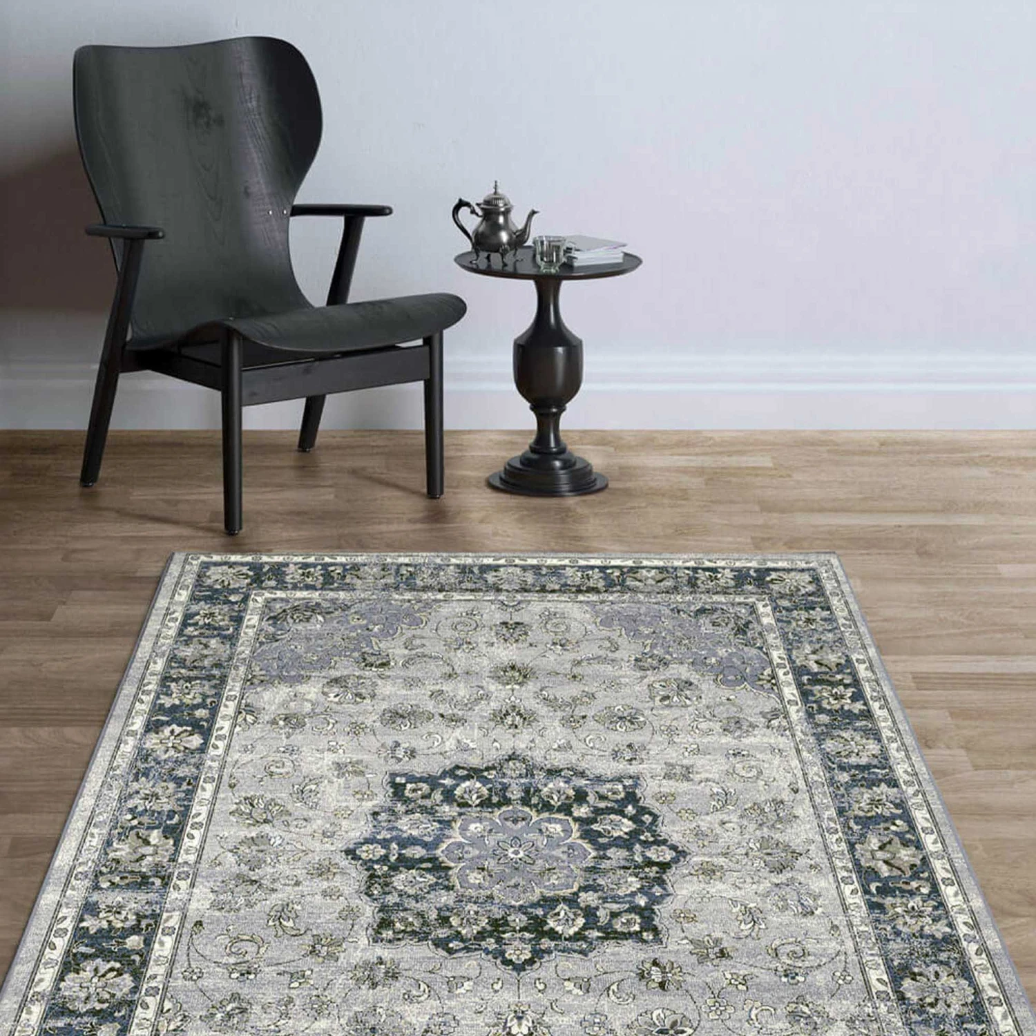 Da Vinci Grey Medallion 160x230cm Rug 1 Da Vinci Grey Medallion 160x230cm Rug