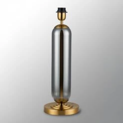 Ariah Brass Gold & Smoke Fade Glass Tubular Table Lamp Base