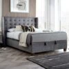 Betty Grey Fabric 150cm Kingsize Ottoman Bed Frame
