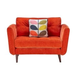 Orla Kiely Ivy Snuggler Sofa In Derry Orange Fabric