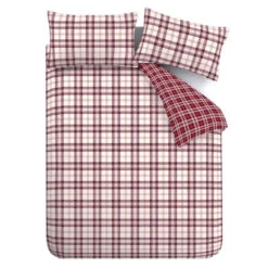 Catherine Lansfield Kelso Check Burgundy Kingsize Duvet Set -Housing Units Furniture Store 3fe95dbaddf7dd90a2dde9161b826203