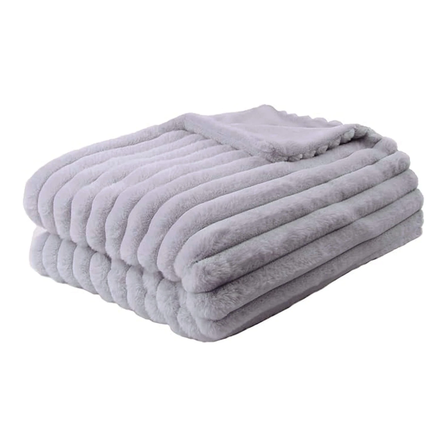 Morritz Grey Faux Fur Throw 2 Morritz Grey Faux Fur Throw - Image 2