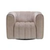 Durante Glam Natural Boucle Fabric Midi Swivel Armchair