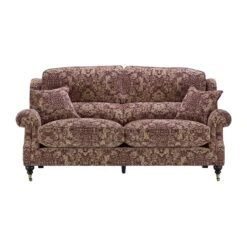 Parker Knoll Oakham Claret Red Fabric Large 2 Seater Sofa