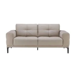 Natuzzi Editions Toledo Greige Leather 2 Seater Sofa