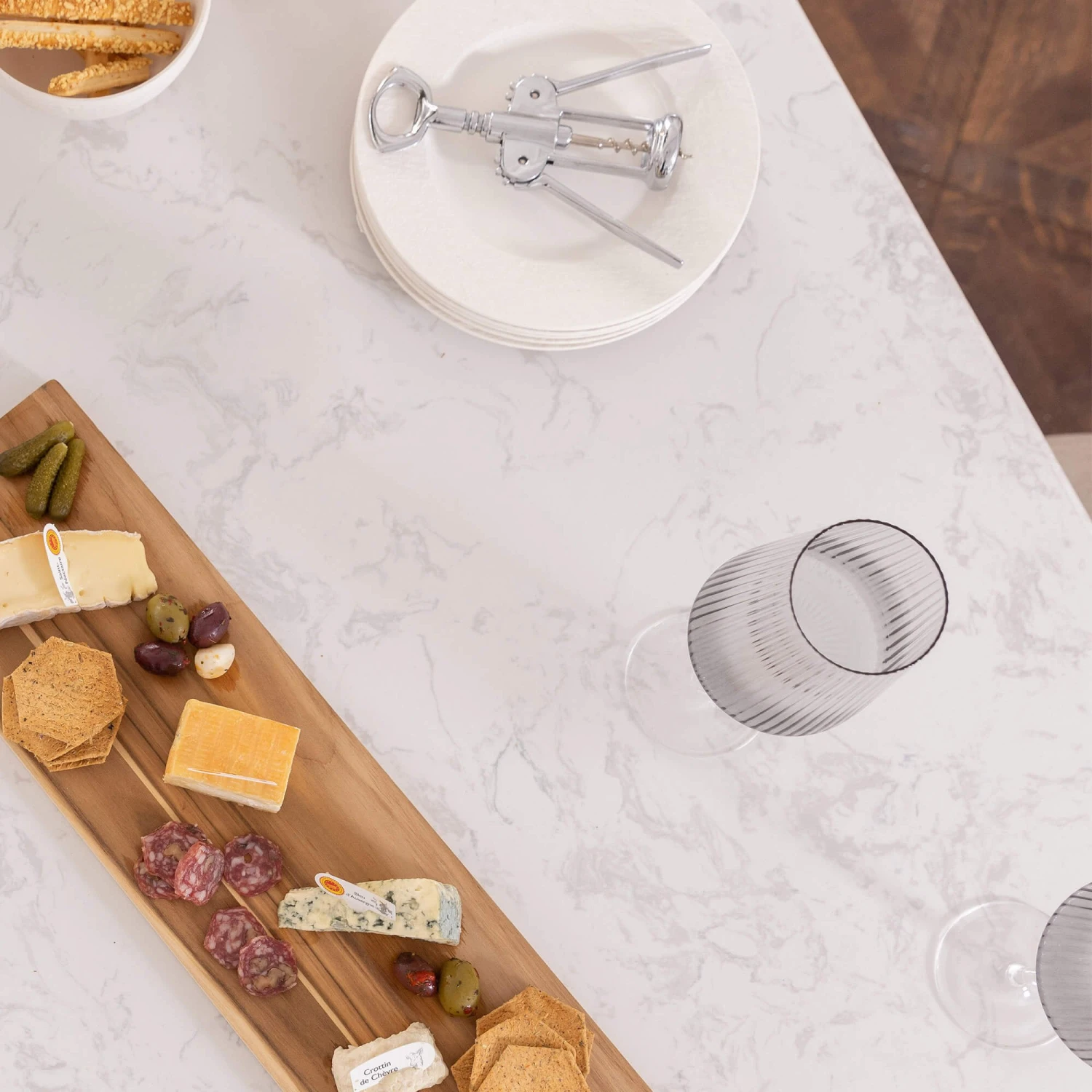 Tivoli Brushed Oak Dining Table With Marble Top 7 Tivoli Brushed Oak Dining Table With Marble Top - Image 7