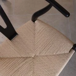 Ingrid Concrete-Effect 220cm Dining Table With Bench & 3 Larvik Black Wishbone Chairs -Housing Units Furniture Store 4171a97275dd6f810605fe5679946379