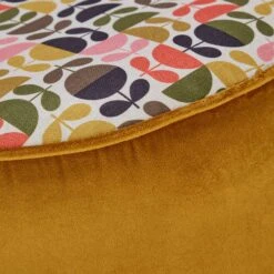 Orla Kiely Daisy Bandon Gold Large Footstool With Contrast Patterned Top -Housing Units Furniture Store 41bf460785a3b9c1d10c96b594734cdf