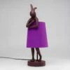 Red Modest Rabbit 50cm Table Lamp With Purple Shade