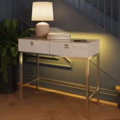 Frank Olsen Lyra Antique White Console Table