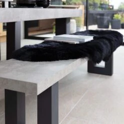 Ingrid Concrete-Effect 200cm Dining Bench -Housing Units Furniture Store 42272bae382f42291599b4c71e83cd86