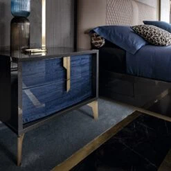 Celeste High Gloss Cobalt Blue Bedside Table