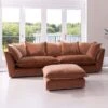 Nomad Dusk Apricot Fabric Extra Large Split Pillow Back Sofa