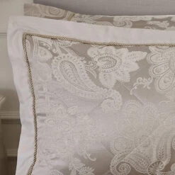 Catherine Lansfield Opulent Jacquard Champagne Pillowcase Pair -Housing Units Furniture Store 43b8da04ee6068c8f9f111c86f741966