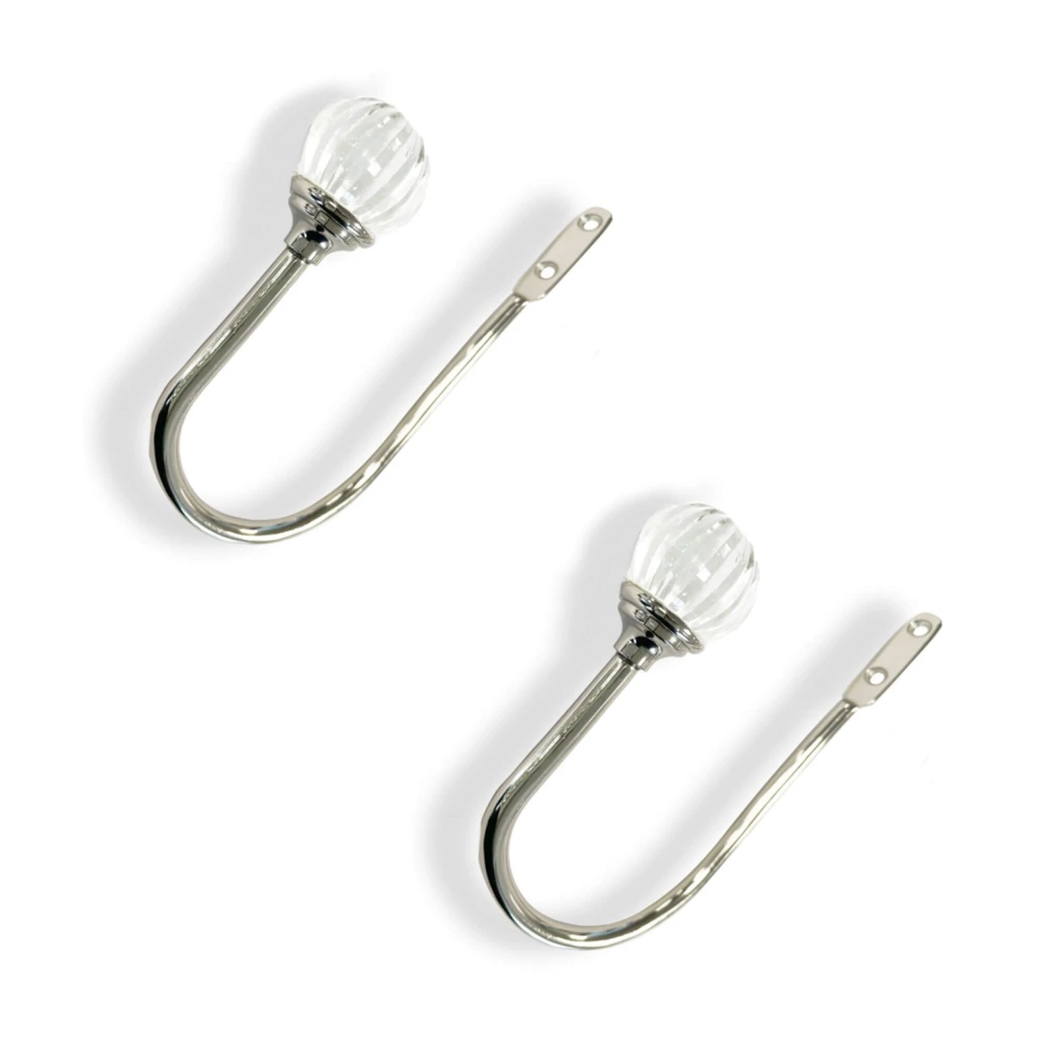 Laura Ashley Vivien Chrome Glass Curtain Holdback Pair 2 Laura Ashley Vivien Chrome Glass Curtain Holdback Pair - Image 2