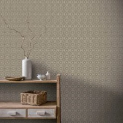 Symmetrical Chic Champagne & Silver Wallpaper -Housing Units Furniture Store 44cb8d540ae794a97483816577a0dc4a